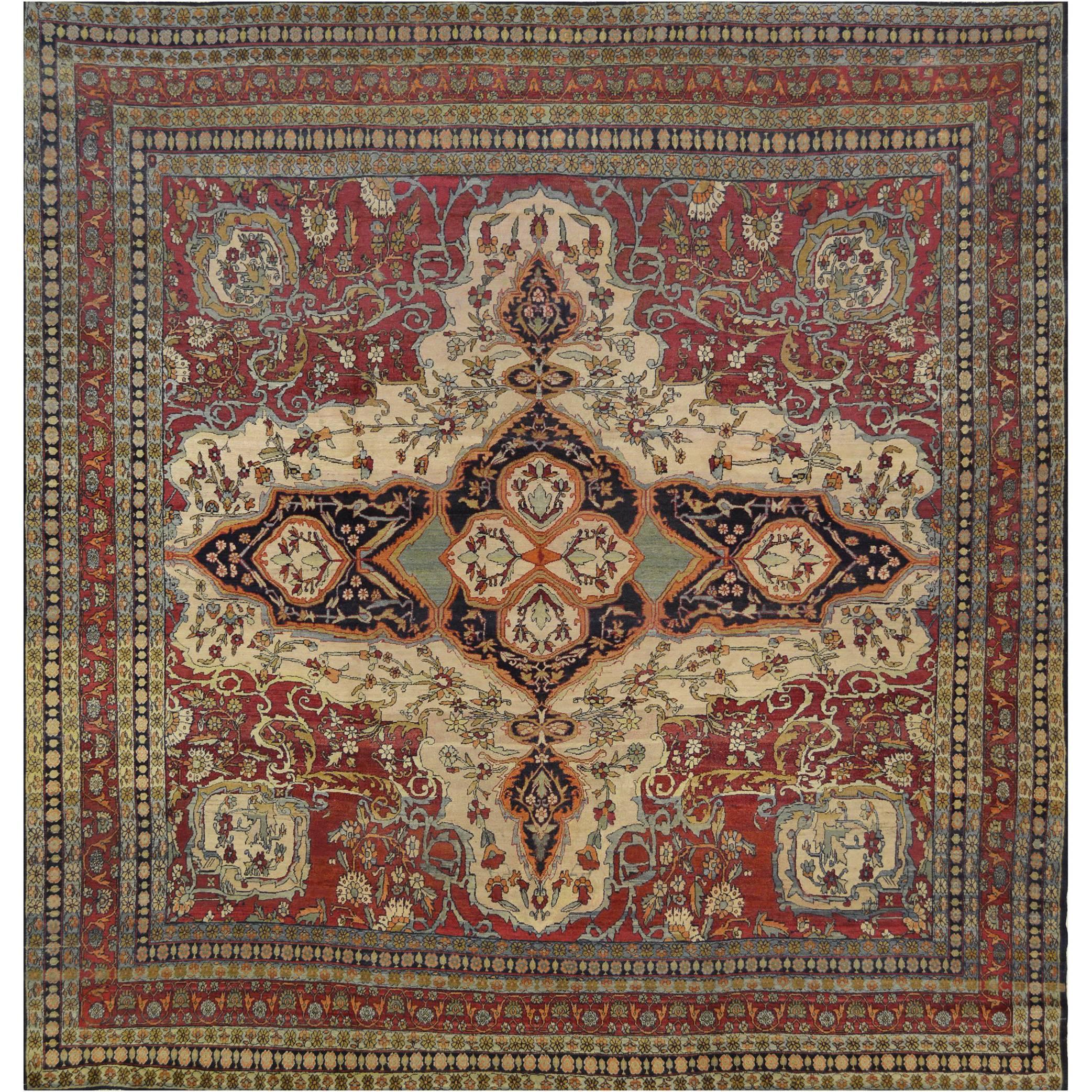 Late 19th Century Isfahan Rug from Central Persia