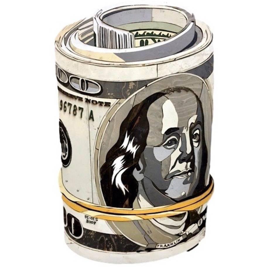Original Diederick Kraaijeveld Pop Art Hundred Dollar Bill Roll