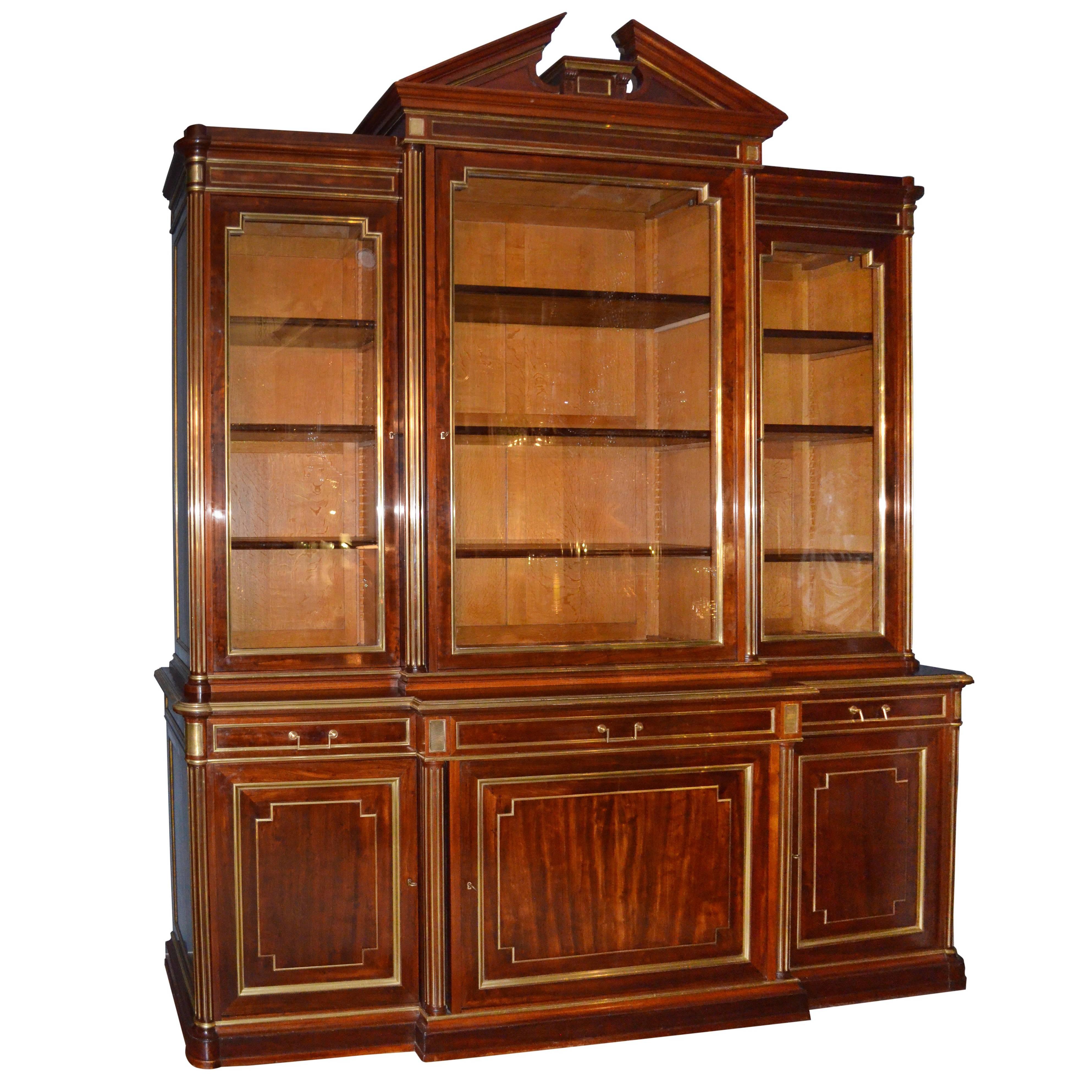 19th Century French Louis XVI Mahogany Bookcase For Sale