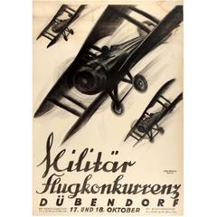 Large Original Swiss Military Flight Competition Poster - Militar Flugkonkurrenz