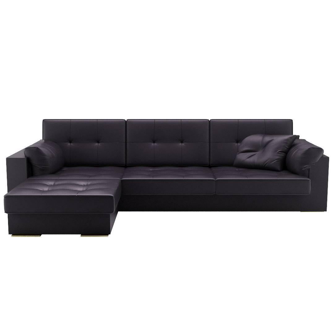 Modern Leather Sofa Made in Italy For Sale
