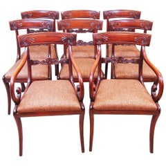 Regency Mahogany Set Of 8 Dining Chairs