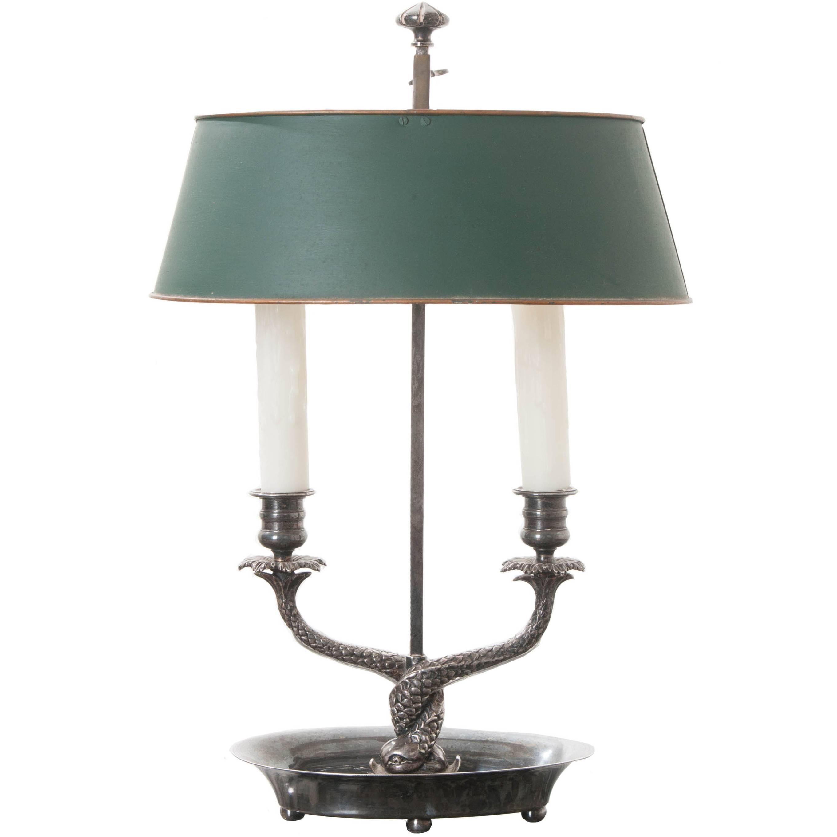 French 19th Century Silver Plated Bouillotte Lamp