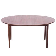 Danish Modern Oval Ellipse Dining Table with Two Leaves