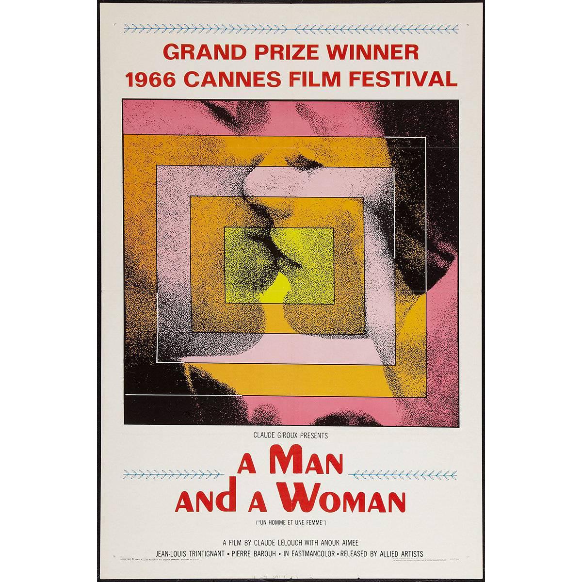 “A Man And A Woman” Film Poster, 1966 For Sale
