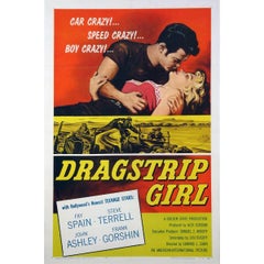 Vintage "Dragstrip Girl" Film Poster, 1957