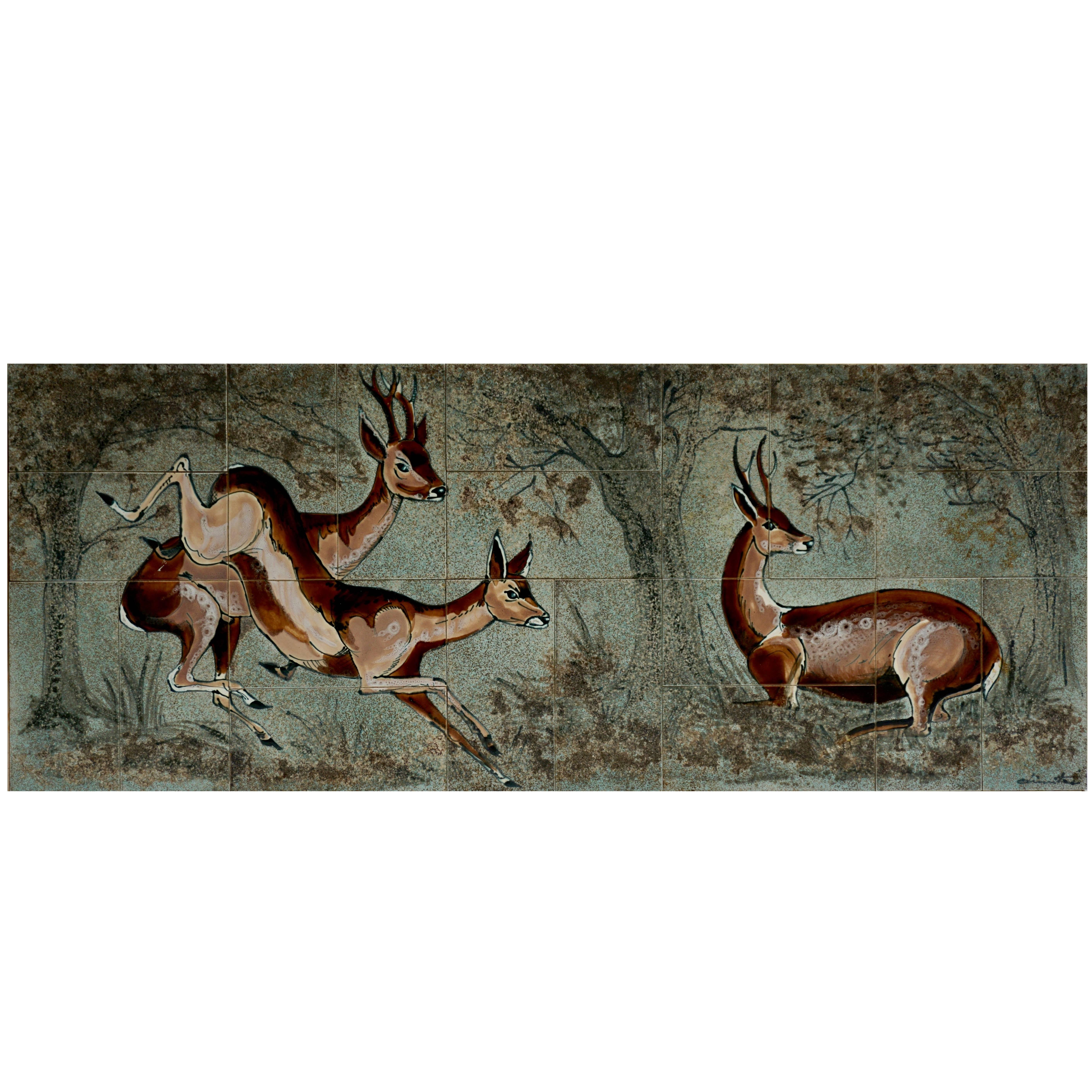 Ceramic Wall Decoration or Coffee Table with Animals