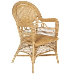 Silla italiana de ratán de mediados de siglo de Franco Albini, años 60