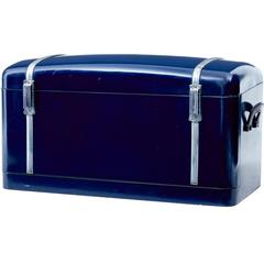 Retro 1950s Dome Top Metal Luggage Trunk Chest