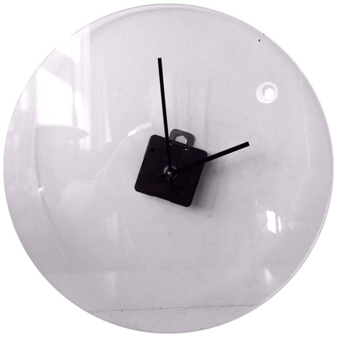 1980s Junghans Clear Plexiglass Wall Clock