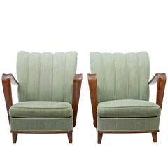 Pair of 1960s Scandinavian Birch Modern Armchairs 5