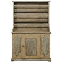 19th Century Period Gustavian, Swedish Painted Wood Cabinet with Plate Rack 10