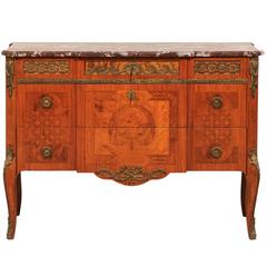 Swedish Mid-20th Century Gustavian Style Three-Drawer Chest with Mable Top 3