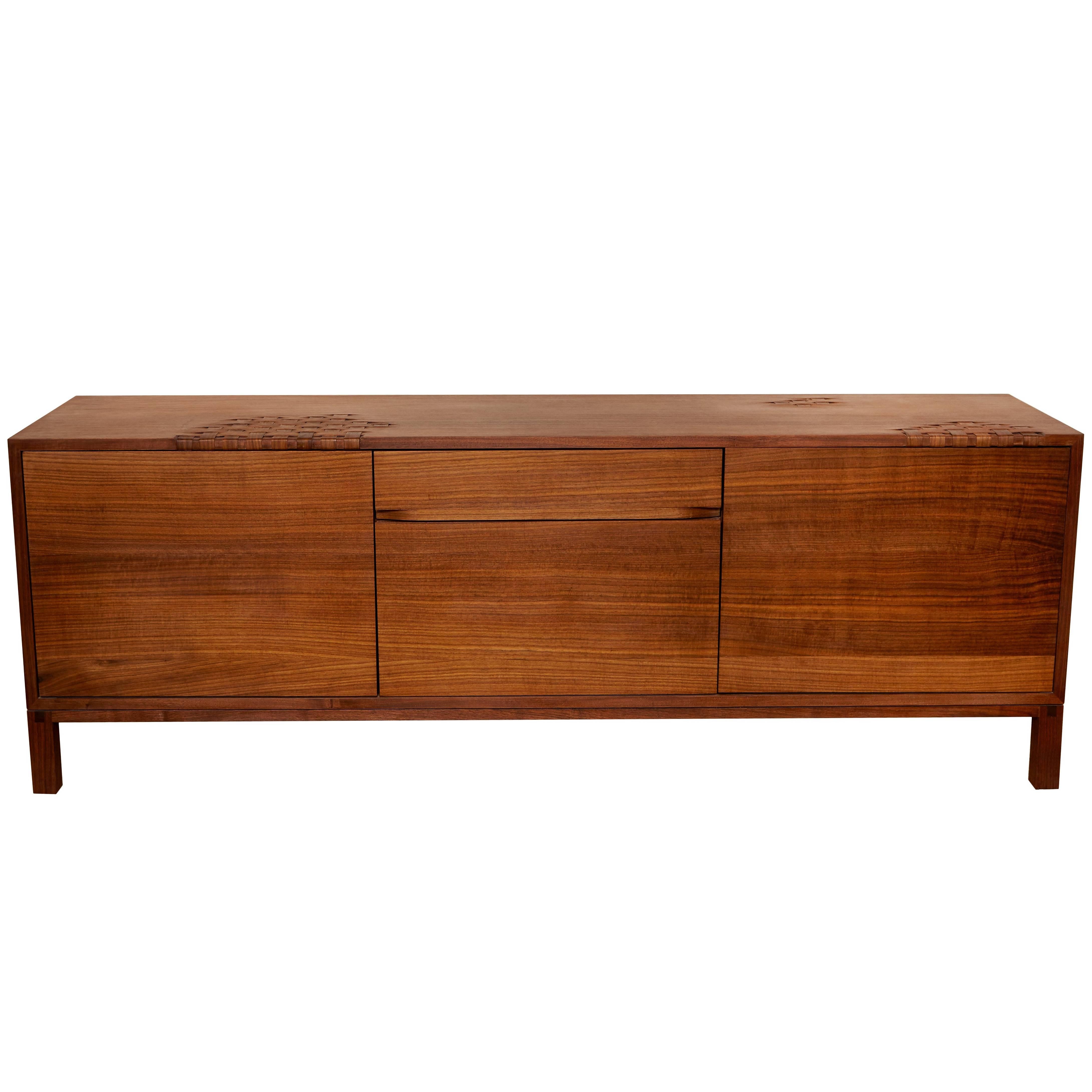 Walnut Weave Credenza by Don Howell For Sale