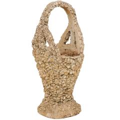 Outdoor Basket Planter Made of Concrete and Quartz Attributed to Folk Artist 11