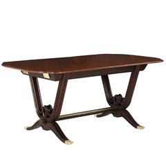 French Art Deco Mahogany Dining Table, circa 1930