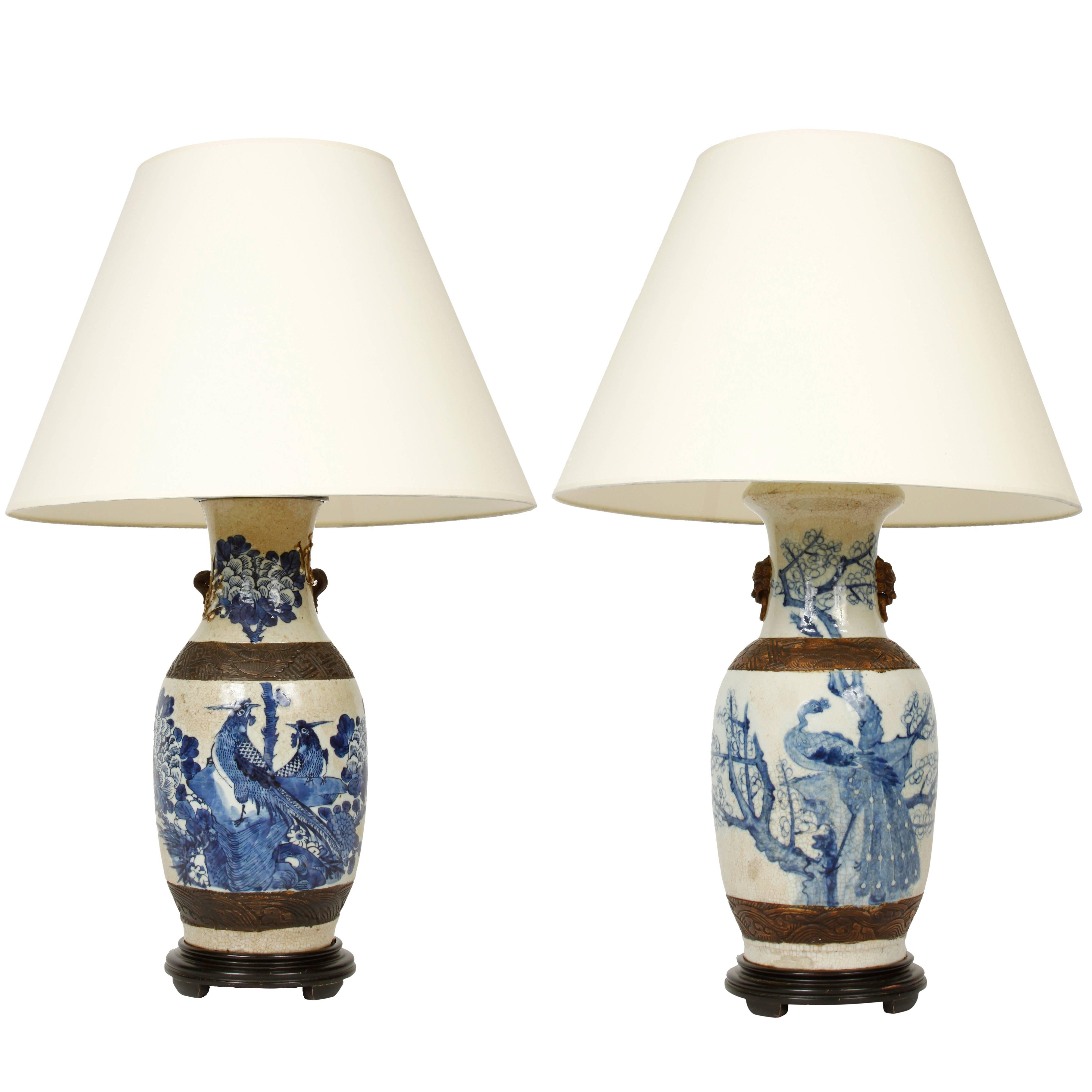 Pair of Vintage Chinese Export Lamps