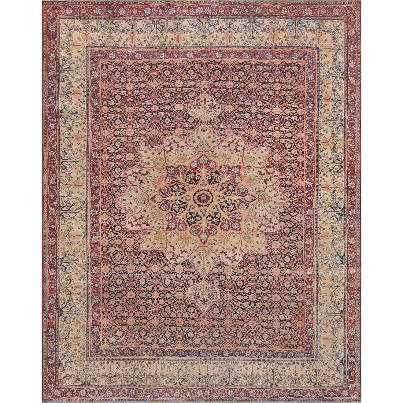 Late 19th Century Kerman Rug from South East Persia For Sale at 1stDibs