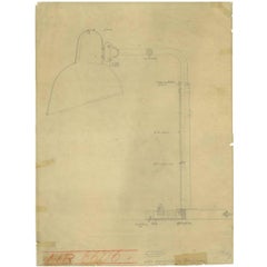 Print of the Original Christian Dell Drawing for Kaiser Idell, Bauhaus Lamp