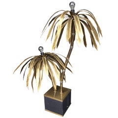 Maison Jansen Double Palm Tree Floor Lamp