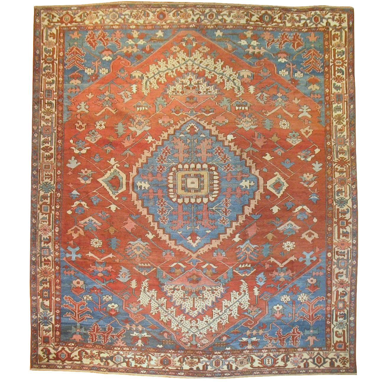 Antique Persian Serapi Bakshaish Rug For Sale