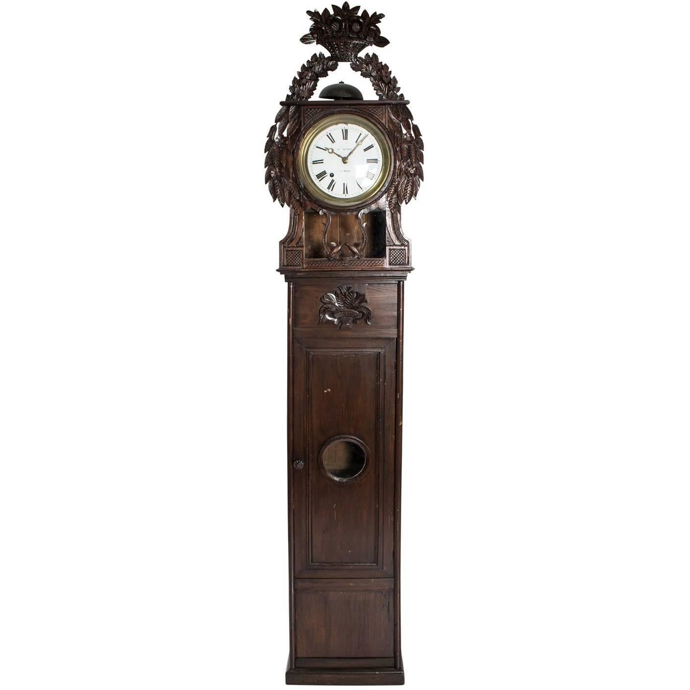 19th Century Grandfather Clock For Sale