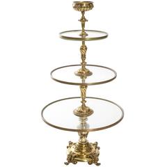 Brass Three-Tier Display Stand