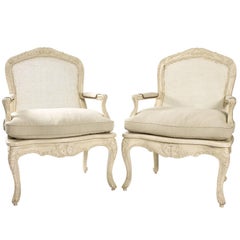 Large Seat Caned Armchairs