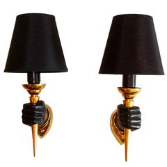 Andre Arbus Pair of Sconces