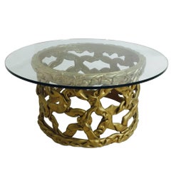 Gold "Ribbon" Coffee Table in the Style of Tony Duquette