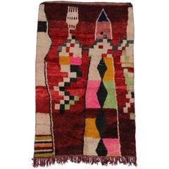 Contemporary Berber Moroccan Rehamna Rug with Post-Modern Expressionist Style