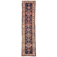 Antique Persian Heriz Runner with Modern Tribal Style