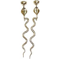 Pair of Serpentine Cobra Candle Sconces