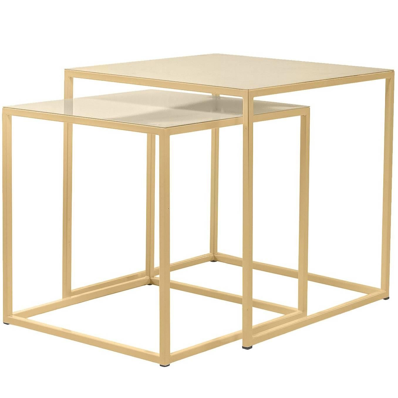 Frisco Brass Nesting Tables by Patrick Cain Designs, Set of Two For Sale
