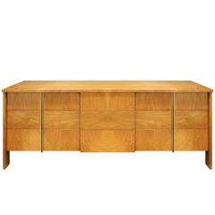 John Widdicomb Chest of Drawers in Walnut with Rosewood and Chrome Pulls, 1950s