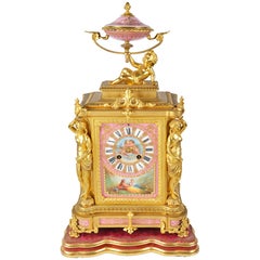 Antique French Sevres Mantel Clock