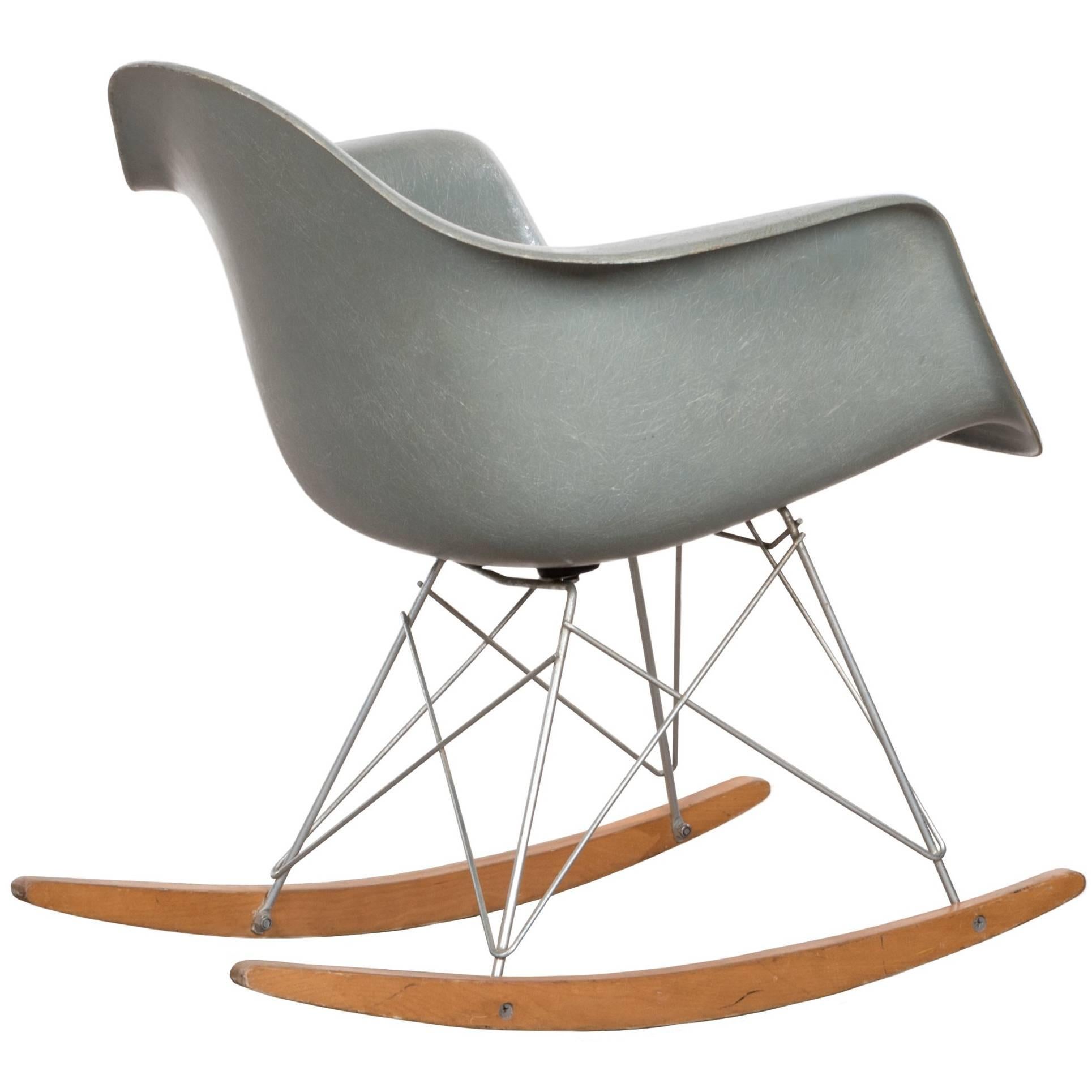 Eames Sea Foam Green Rar Herman Miller USA Rocking Chair, 1960s