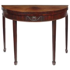 George III Mahogany and Rosewood Demilune Card Table 10