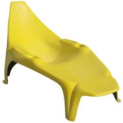 Yellow Lounge Pool Chair, Mid-Century Modern