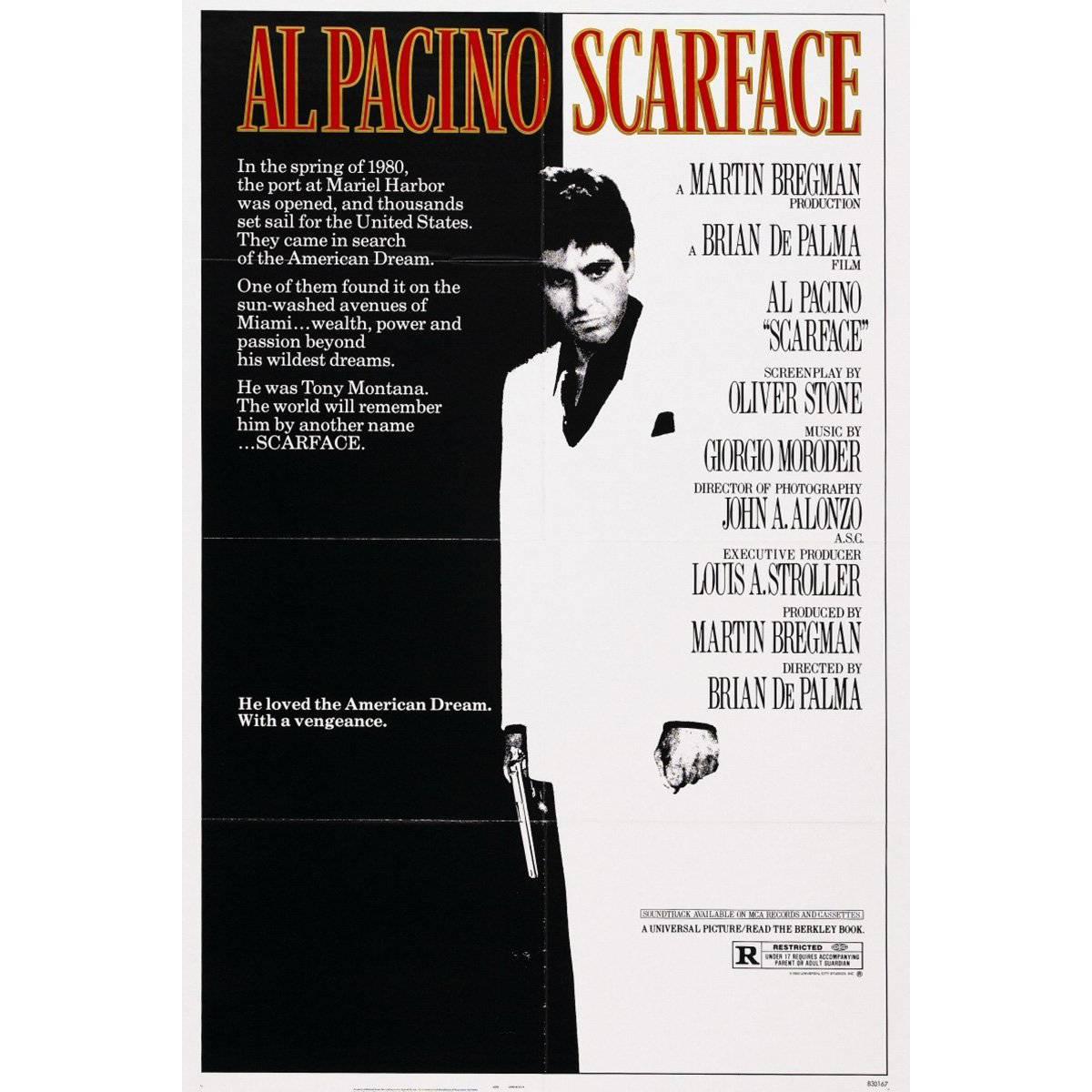 SCARFACE AL PACINO CULT CLASSIC MOVIE POSTER PICTURE PRINT Sizes A5 to A0 *NEW** 