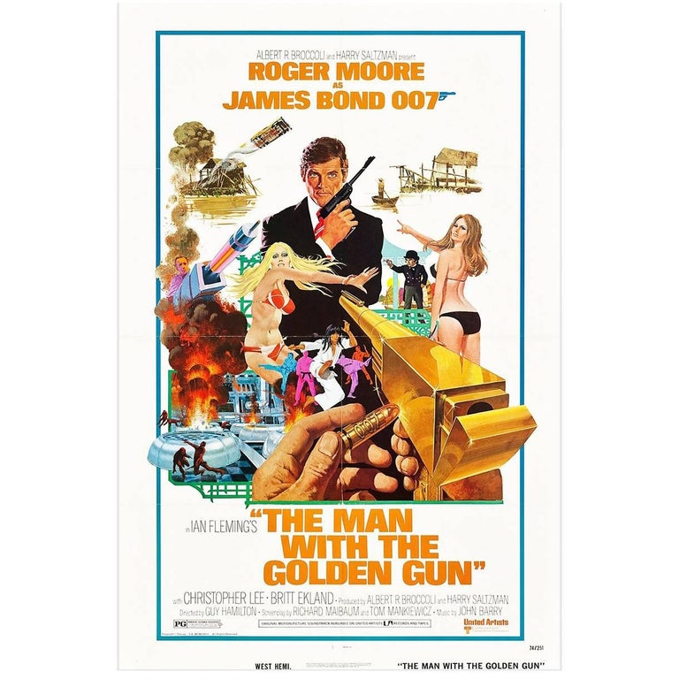 The Man With The Golden Gun" Film Poster, 1974 For Sale at 1stDibs