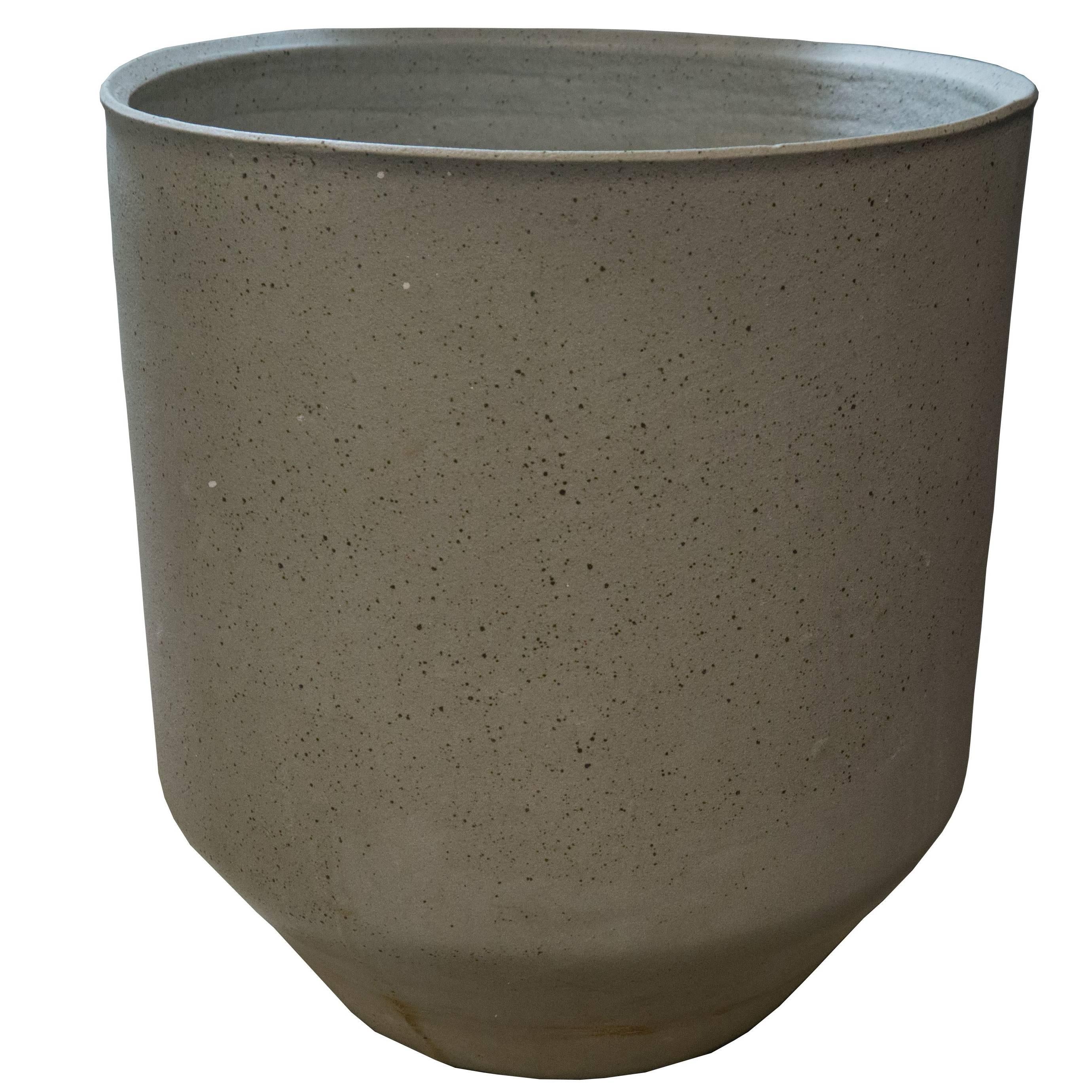 Mid-Century Modern American Stone White Glaze Planter by David Cressey