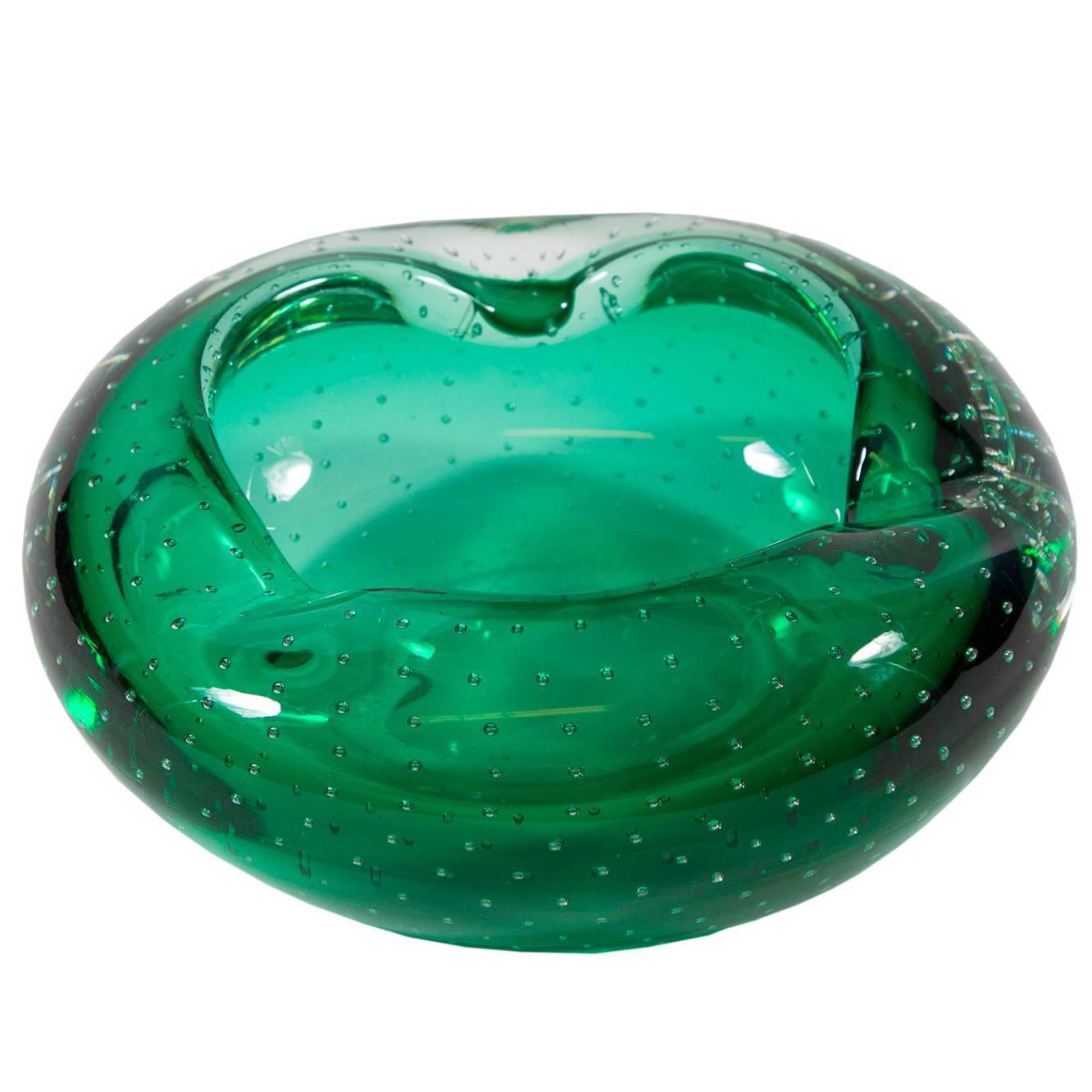 Green Murano Glass Decorative Bowl Dish