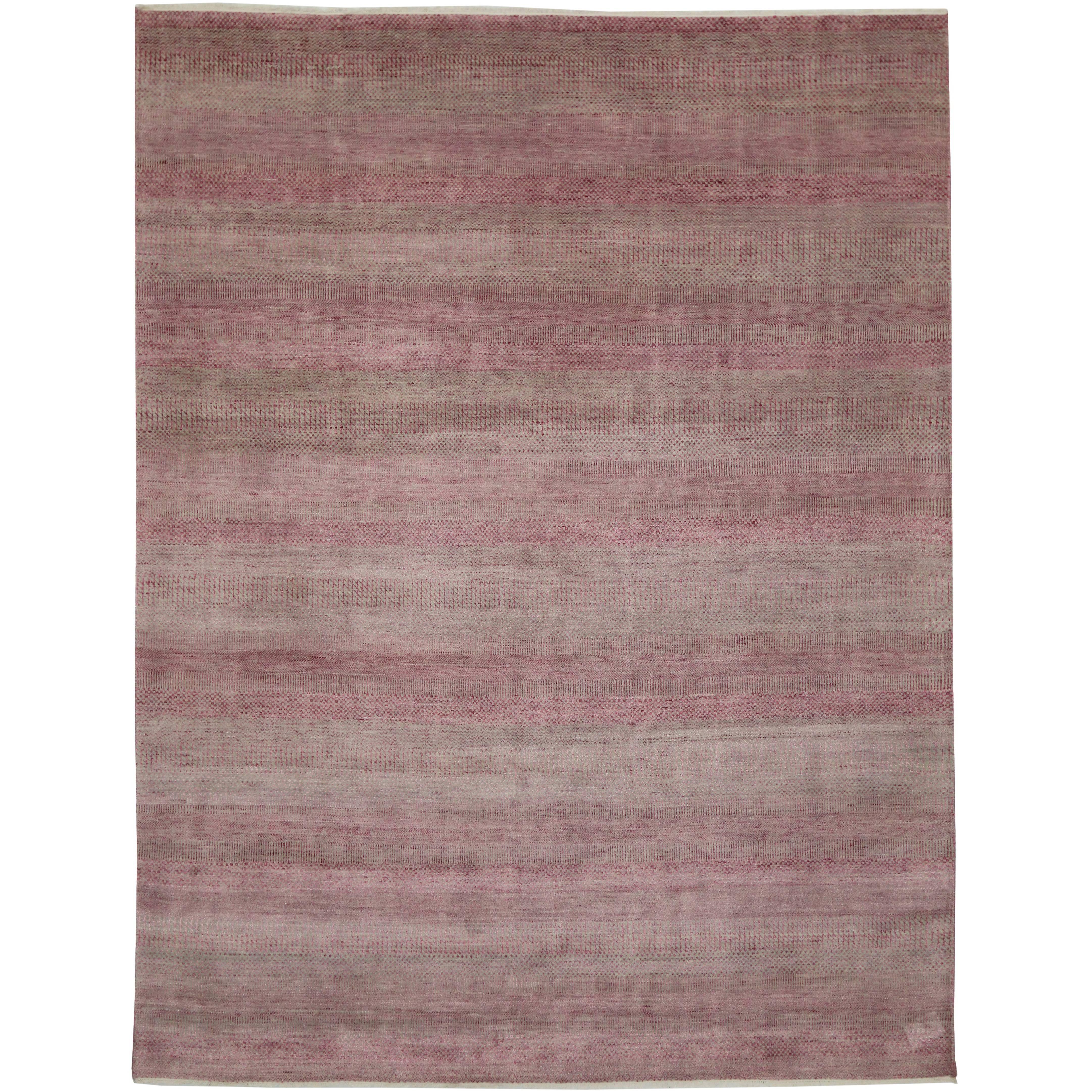 Nueva alfombra posmoderna transicional rosa-gris de estilo femenino contemporáneo en venta