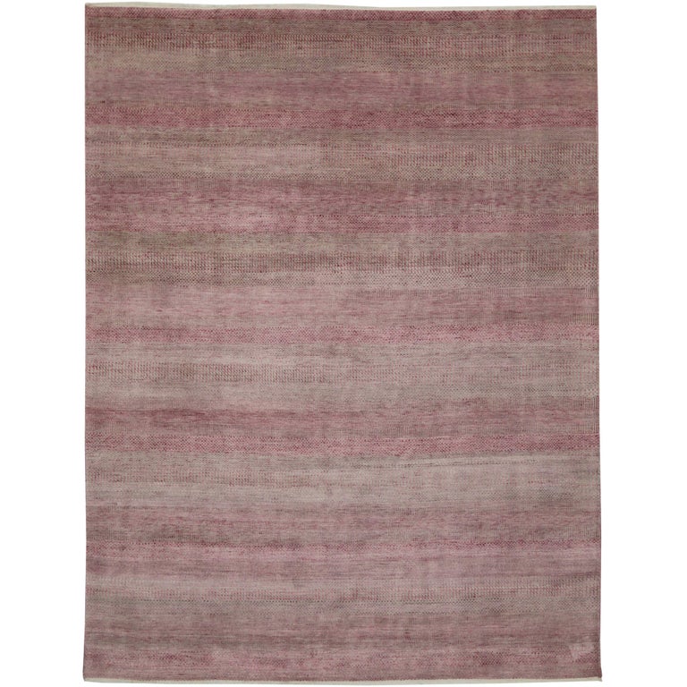 New Post-Modern Transitional Pink-Gray Area Rug with Contemporary Feminine Style For Sale