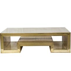 Brass Clad Cocktail Table