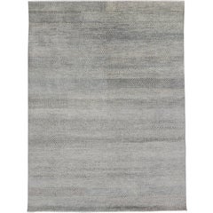 New Transitional Gray Rug with Minimalist Style, Contemporary Bauhaus Design