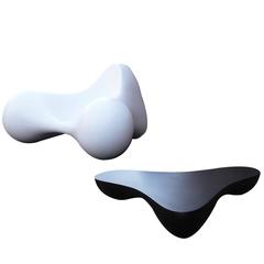 Sculptural Organic Lunar Chair and Platform Table by Claudio Cabaca