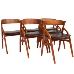 Set of Six Danish Teak Dining Chairs by Dyrlund