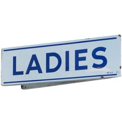 Double Sided Porcelain Enamel Ladies Restroom Sign
